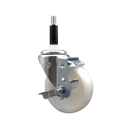 Service Caster 4'' SS Nylon Swivel 7/8'' Expanding Stem Caster with Brake SCC-SSEX20S414-NYS-TLB-78